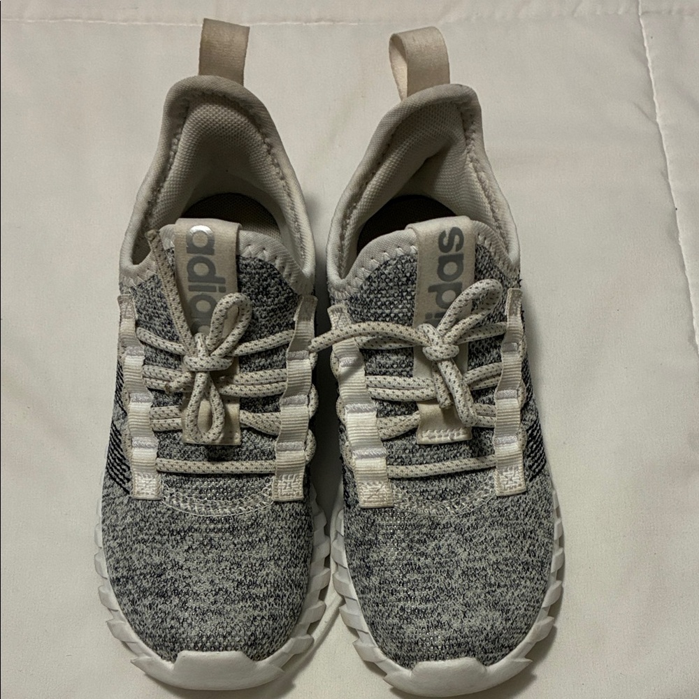 Adidas Kids Gray and White Sneakers